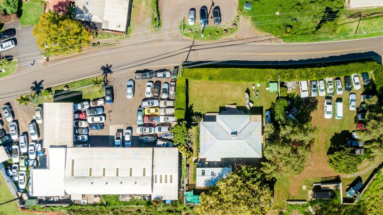 Aerial directly above shop