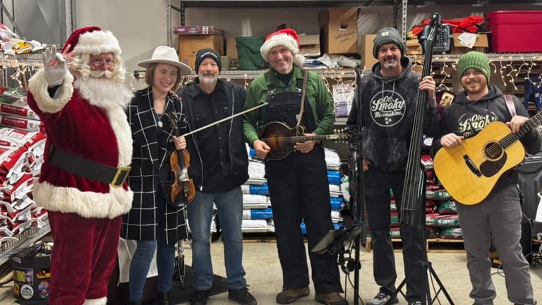 Holiday Open House with band and Santa