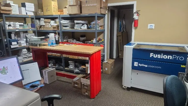 2 Laser Engravers work area 2 Laser Engravers work area