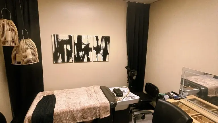 Salon suite with shampoo bed