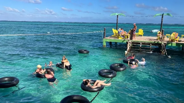 Float while enjoying a beer delivered by our famous beer zip-line Float while enjoying a beer delivered by our famous beer zip-line