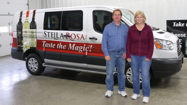 Van wrap advertising for sales & promotion.