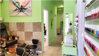 Nail shop located on a lively St at Bayside, Ny