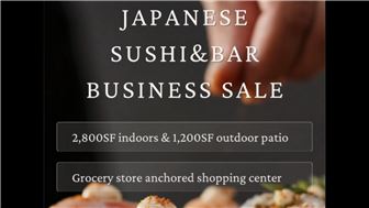 Sushi Restaurant with Full Liquor license with Spacious Patio!!
