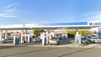 Mobil Gas Station with Circle K C-Store. Hard Corner.