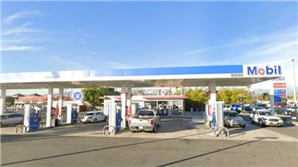 Mobil Gas Station with Circle K C-Store. Hard Corner.