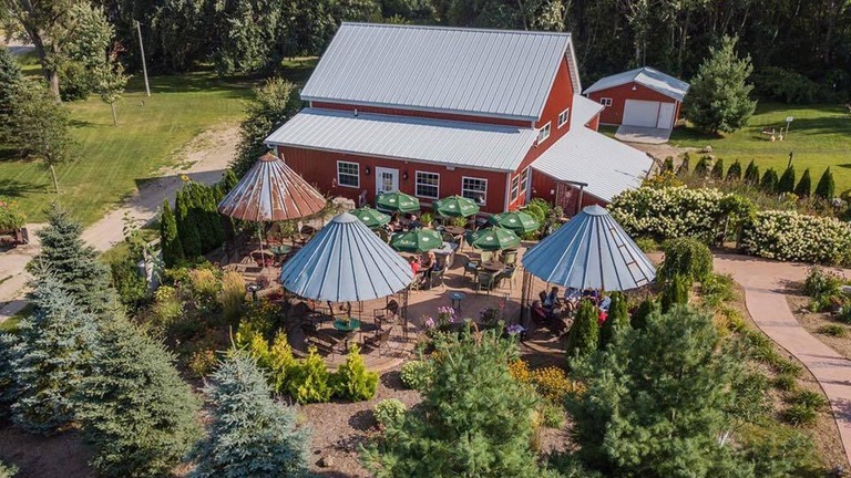 Aerial View of Barn & Patio