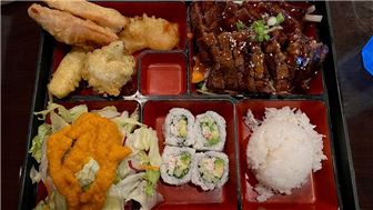 Popular sushi/Korean bbq restaurant on main road