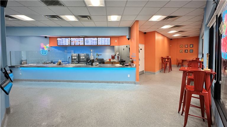 This is the entrance of a 1,500 sqft soft serve shop.