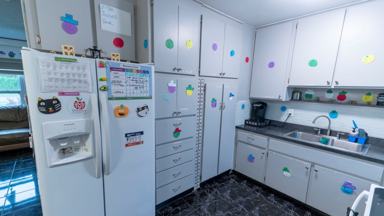 Kitchen organized for residents