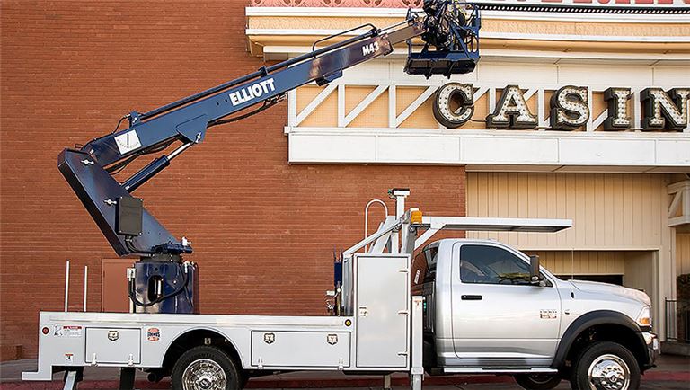 Sign Installation using bucket truck