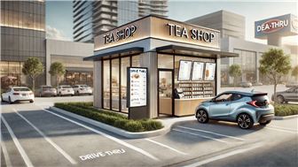 Compact Milk Tea Shop with Drive-Thru for Sale
