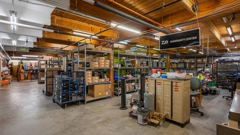 Downstairs reel repair center