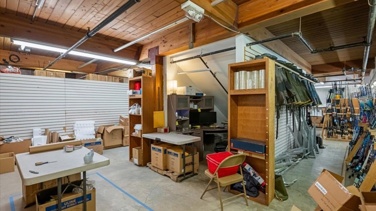 Downstairs E-commerce order & packing area