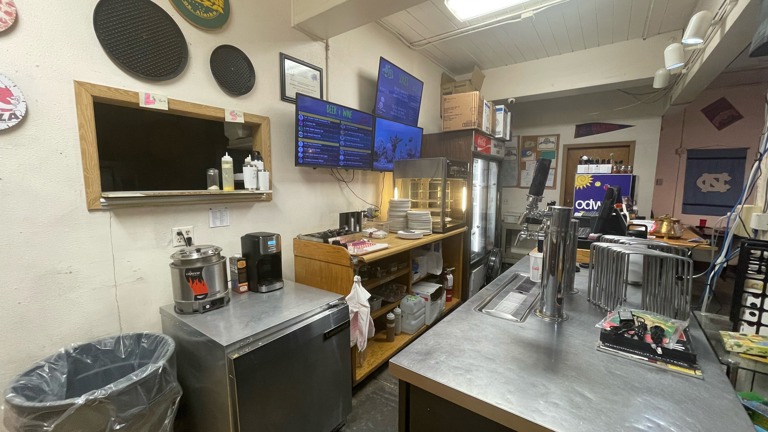 Serving area with liquor
