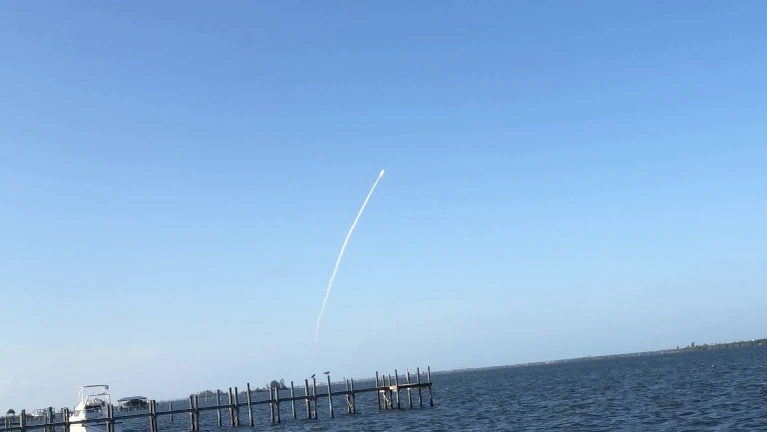 Rocket Launches from Dock