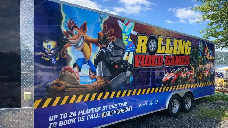 Rolling Video Games trailer on location