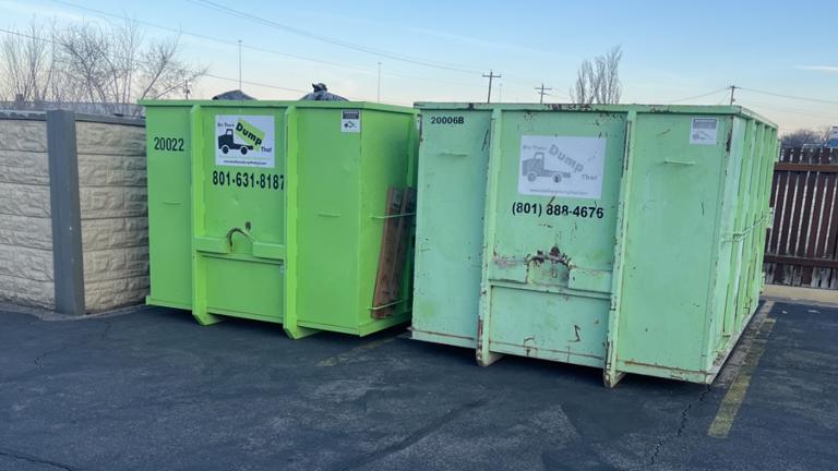 Dumpster fits into a parking stall