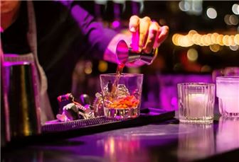 Cocktail bar w/food, very nice!