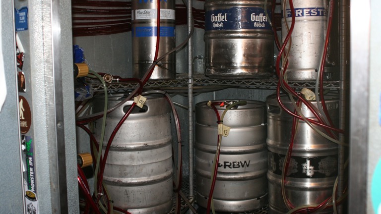 Kegs on tap