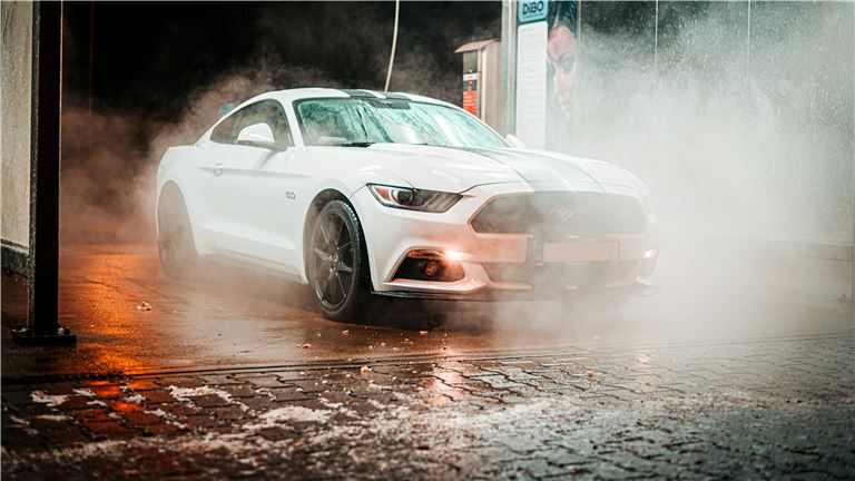 car getting washed