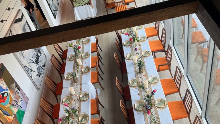 Tables Set in Gallery
