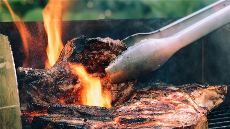 steak on grill