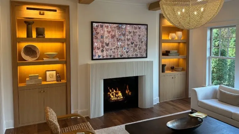 Residential fireplace surround