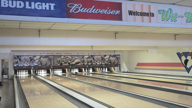 Refinished bowling lanes