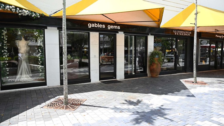 Main Entrance Showing Complimentary Neighboring Businesses