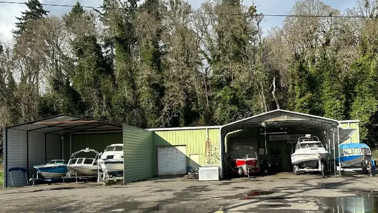 Covered Work Space Attached to Work Shop