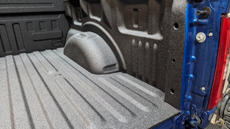 Detail view of spray coating 
