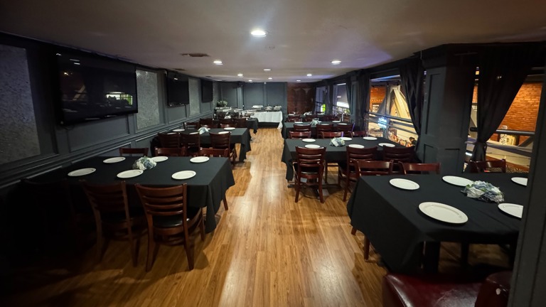 Private Dining room featuring light wood-type flooring and recessed lighting for special occasions and parties 