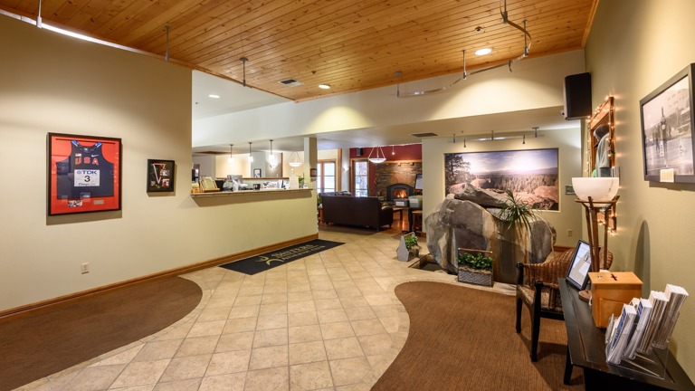 Warm and inviting professional lobby area