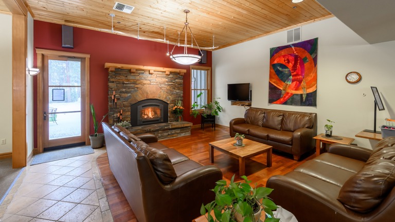 Community and fireplace room