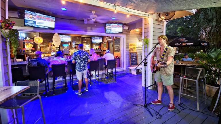 outdoor bar with music