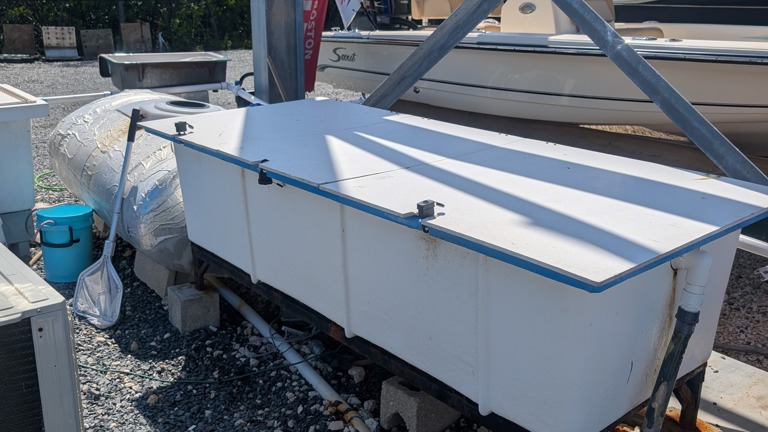 Three massive bait tanks for shrimp crabs and more
