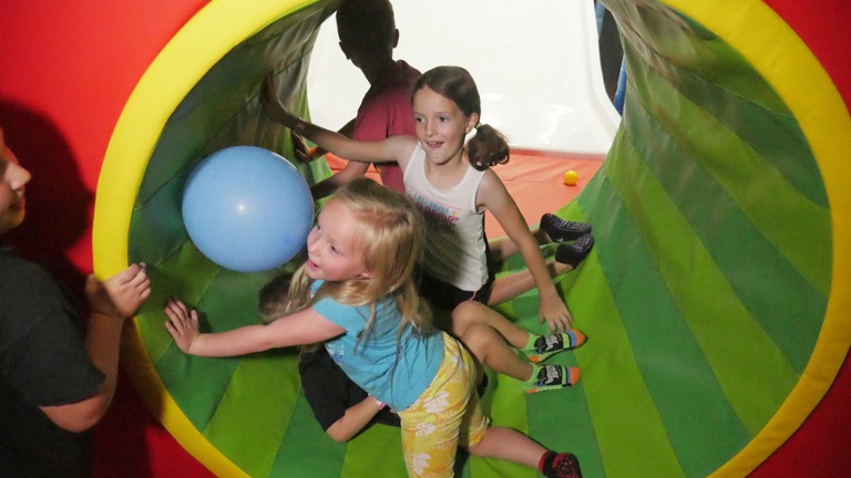Hamster wheel in play structure