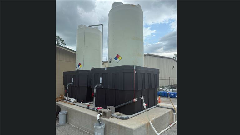 Bulk Bleach Tanks with inside &amp; outside filling.