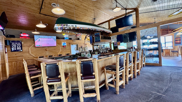 Bar area separate from dining area