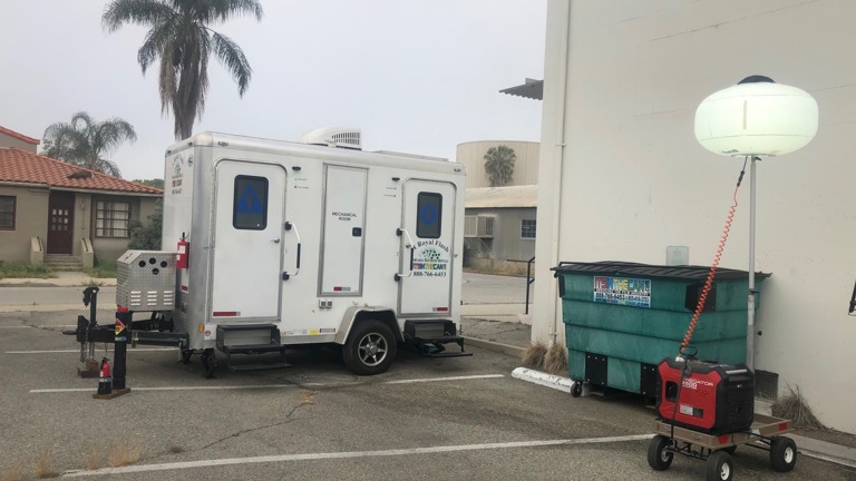 Rental equipment on location 