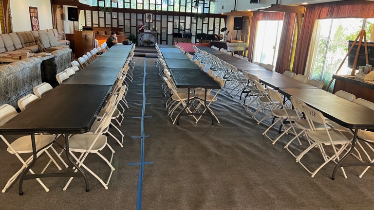 Catering set up on location 