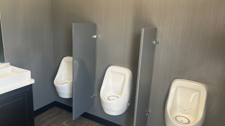 inside 12 unit restroom