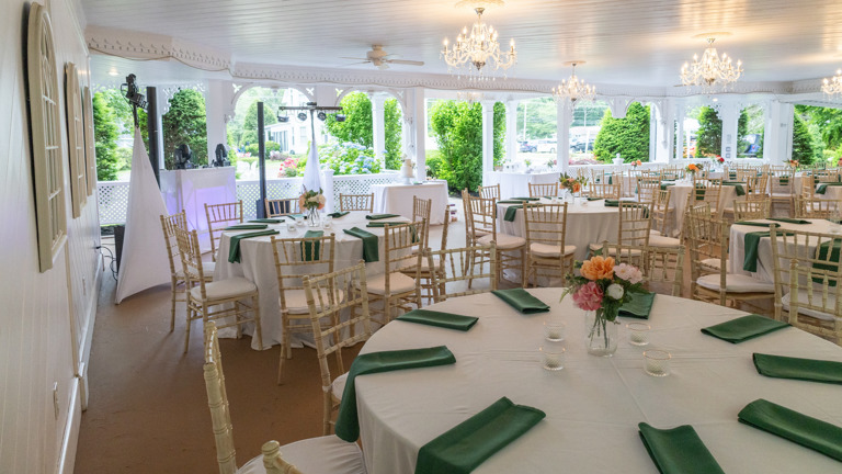 Garden Pavilion Tables/Chairs Setup