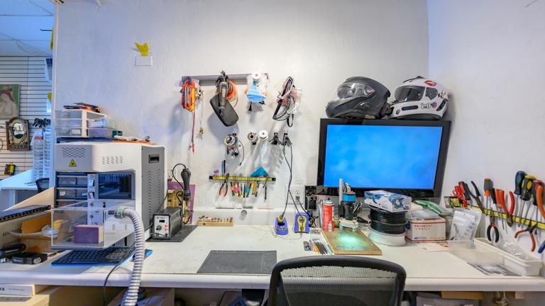 Repair station with laser machine