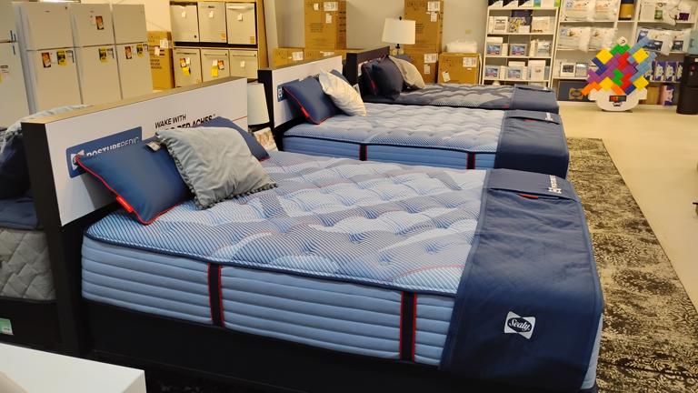 Mattress Display in the back of the store