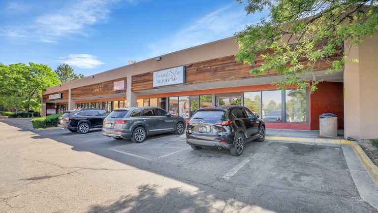 Busy strip mall
