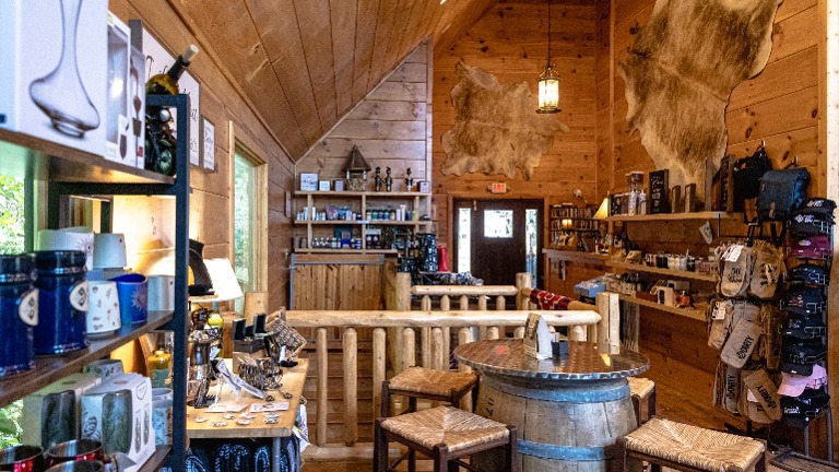 Interior retail areas of lodge