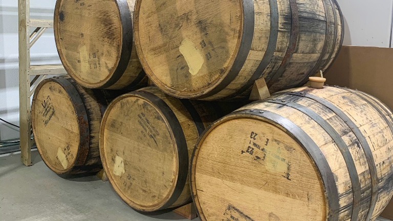 Barrels in Winery Production