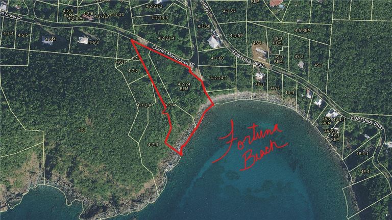 4 acres on Fortuna Beach, St Thomas, USVI